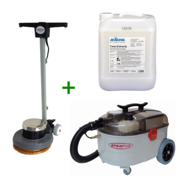 Ofertă monodisc Sprintus EEM 13R + aspirator profesional cu injecție-extracție Sprintus SE 7 + Detergent mochete tapițerii Carp-Extracta 10 L